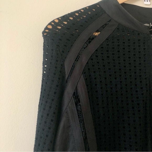 Nanette Lepore Eyelet and Lace Bomber Jacket Size M - Picture 3 of 8